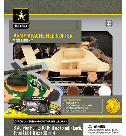 U.S. Army Apache Helicopter Licensed Wood Paint Kit