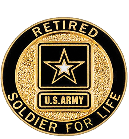 Retired Soldier For Life Lapel Pin