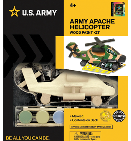U.S. Army Apache Helicopter Licensed Wood Paint Kit