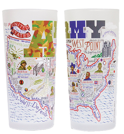 Frosted Army Drinking Glasses — Set of 2