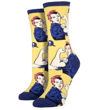 Ladies Rosie the Riveter Socks — We can Do it! - 3 Different Colors Available