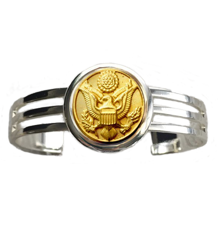 Military Button Cuff Bracelet (B245)